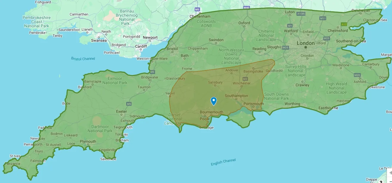 A map of the area of the island.